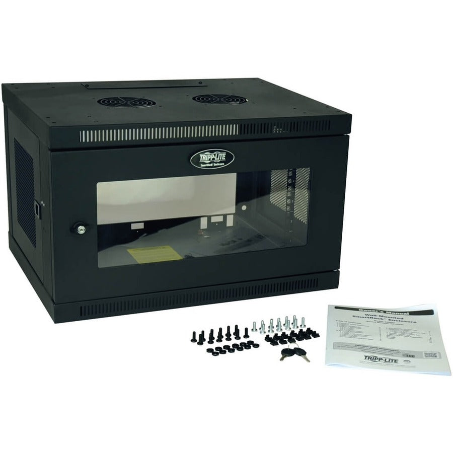 Tripp Lite by Eaton SmartRack 6U Low-Profile Switch-Depth Wall-Mount Mini Rack Enclosure with Clear Acrylic Window SRW6UG