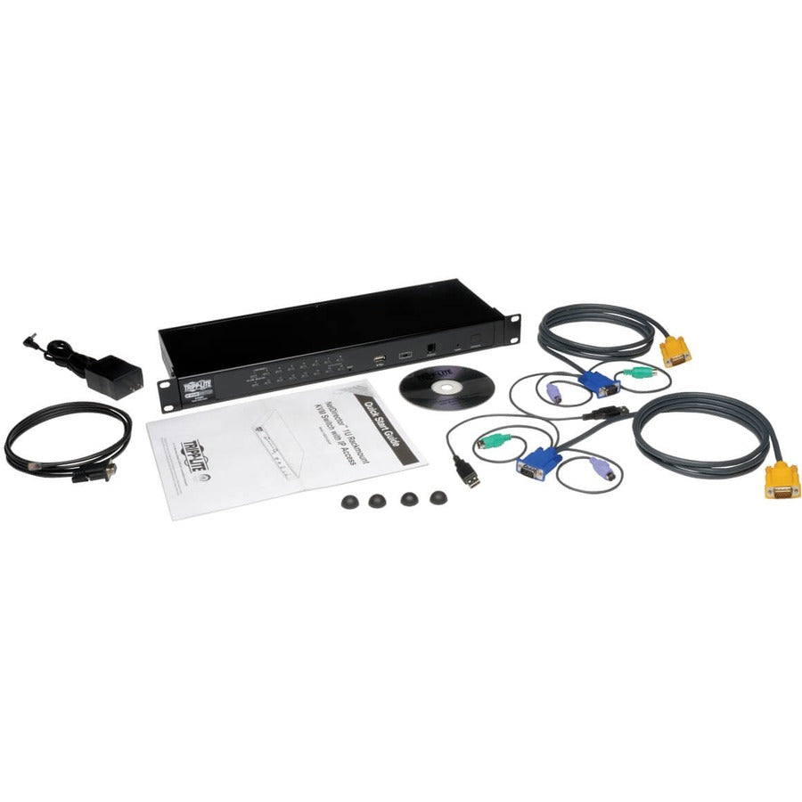 Tripp Lite by Eaton 16-Port Rackmount KVM Switch w/ Built in IP and On Screen Display 1U B022-U16-IP