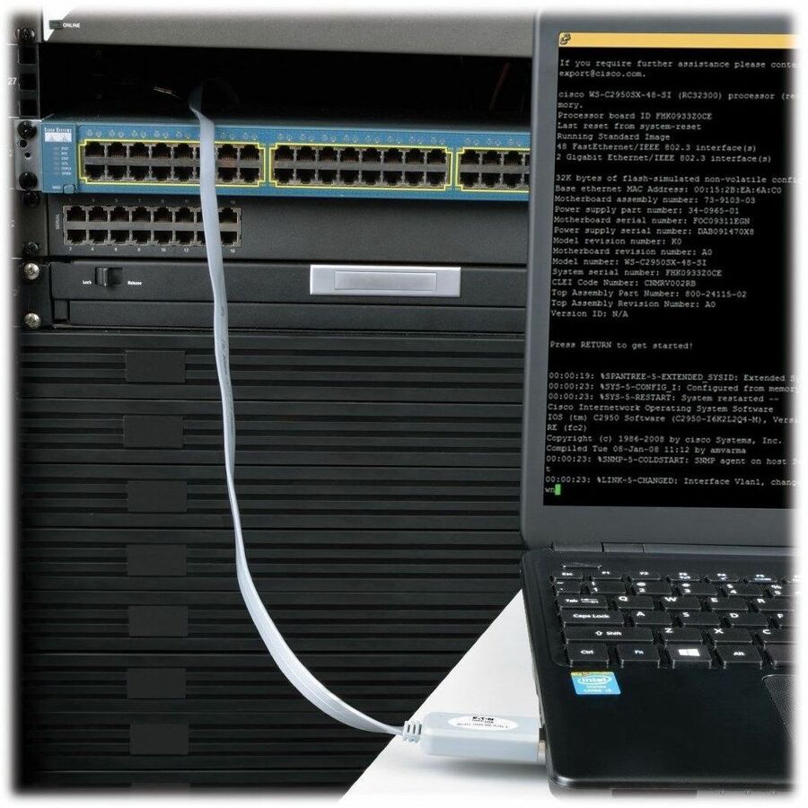 Tripp Lite by Eaton USB-A to RJ45 Serial Rollover Cable (M/M) - Cisco Compatible, 250 Kbps, 6 ft. (1.83 m), Gray U209-006-RJ45-X