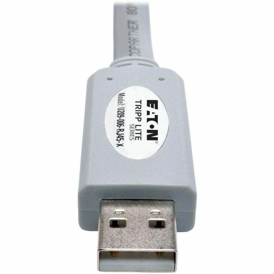 Tripp Lite by Eaton USB-A to RJ45 Serial Rollover Cable (M/M) - Cisco Compatible, 250 Kbps, 6 ft. (1.83 m), Gray U209-006-RJ45-X