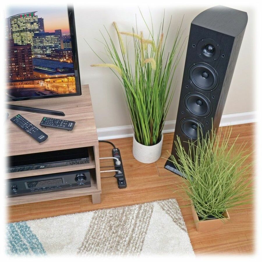 Eaton Tripp Lite Series Protect It! 6-Outlet Surge Protector, 15 ft. Cord, 790 Joules, Black Housing TLP615B