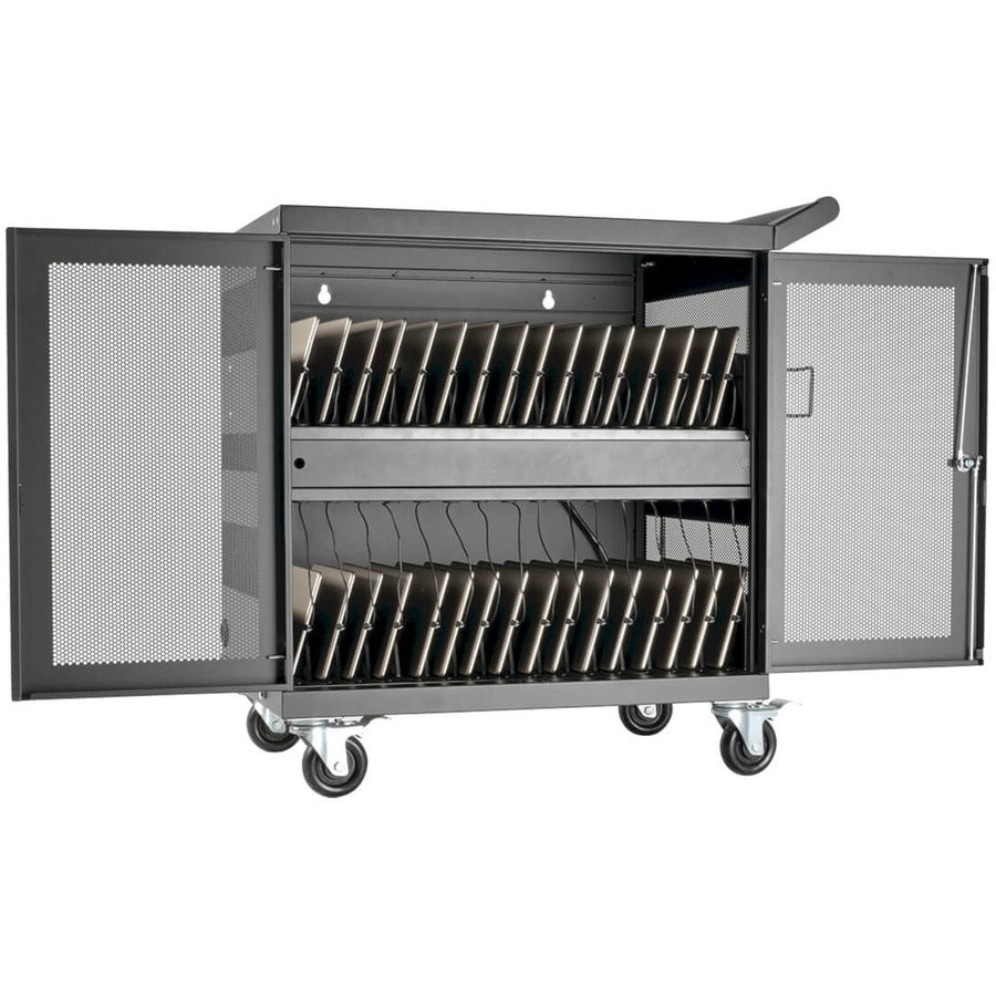 Tripp Lite by Eaton Multi-Device Charging Cart, 32 USB Ports, iPad and Android Tablets, Wall-Mount Option, Black CSC32USB