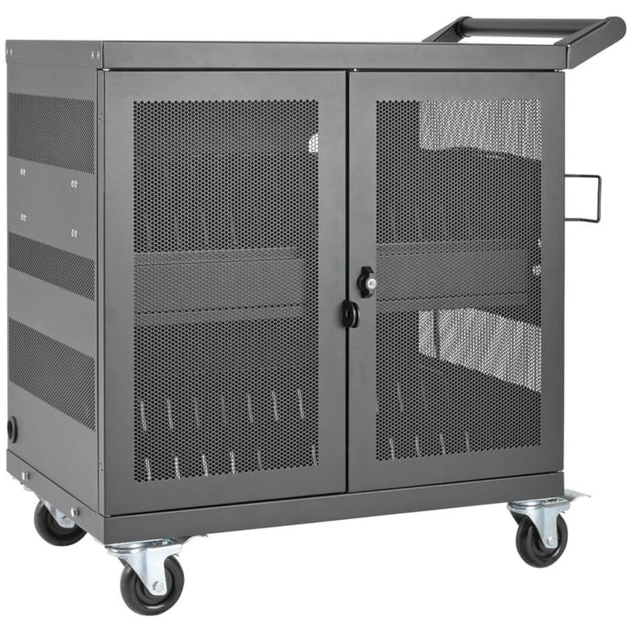 Tripp Lite by Eaton Multi-Device Charging Cart, 32 USB Ports, iPad and Android Tablets, Wall-Mount Option, Black CSC32USB