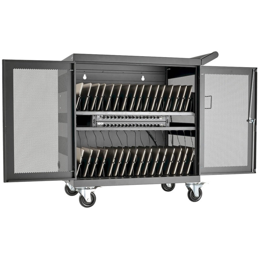 Tripp Lite by Eaton Multi-Device Charging Cart, 32 USB Ports, iPad and Android Tablets, Wall-Mount Option, Black CSC32USB