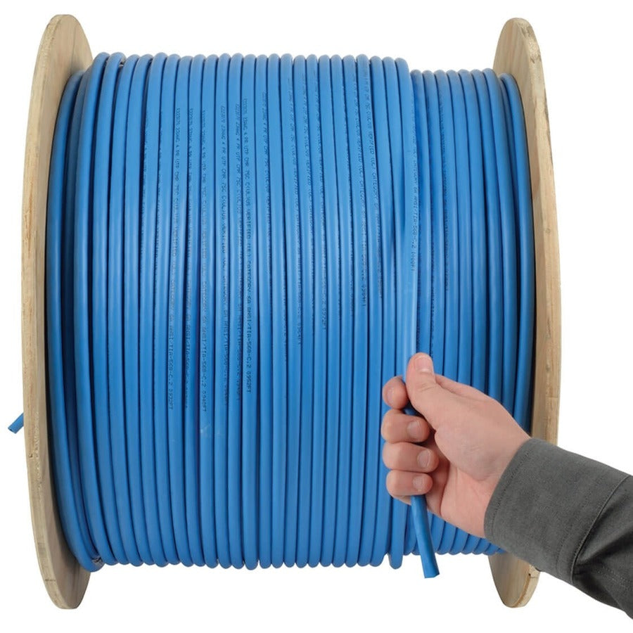 Eaton Tripp Lite Series Cat6a 10G-Certified Solid Core UTP CMR PVC Bulk Ethernet Cable, Blue, 1000 ft. (304.8 m) N223-01K-BL