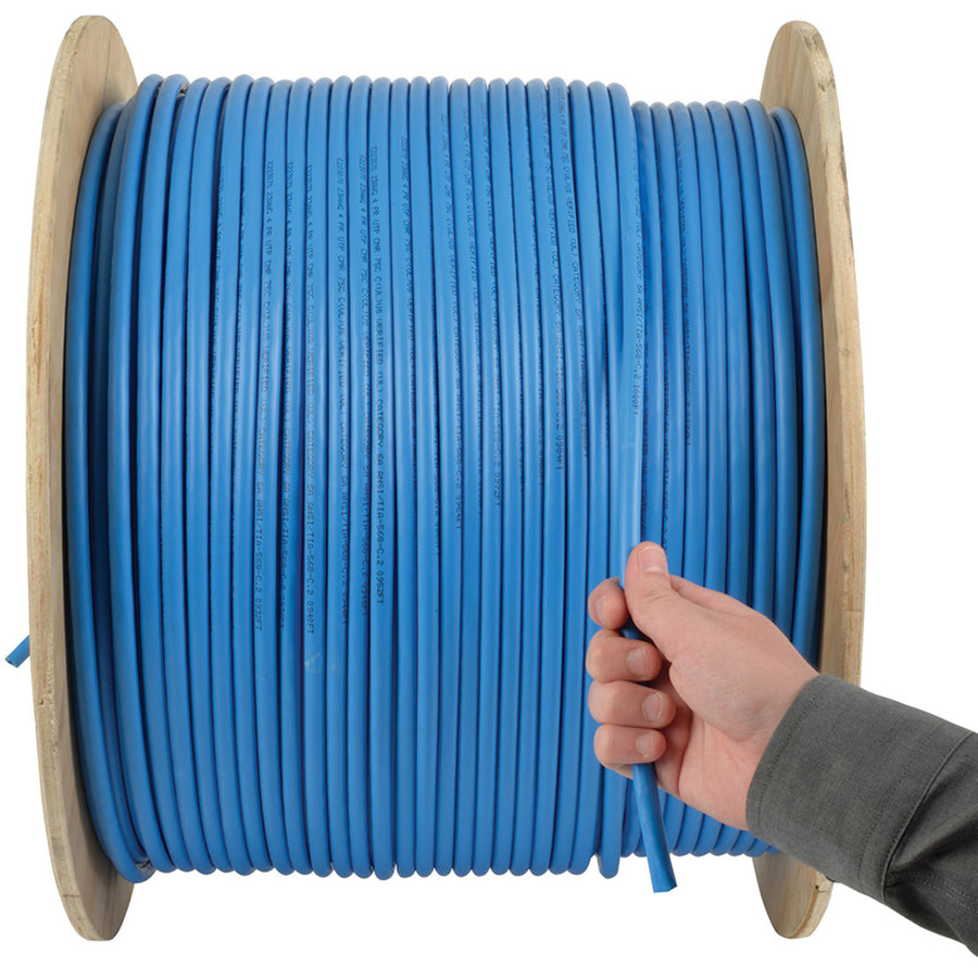 Eaton Tripp Lite Series Cat6a 10G-Certified Solid Core UTP CMR PVC Bulk Ethernet Cable, Blue, 1000 ft. (304.8 m) N223-01K-BL