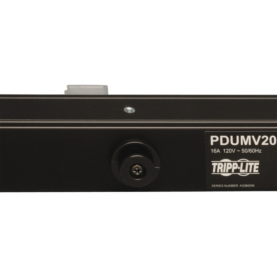 Tripp Lite by Eaton 2kW Single-Phase Local Metered PDU, 100-127V Outlets (36 5-15/20R), L5-20P/5-20P adapter, 0U Vertical, 72-in. PDUMV20-72