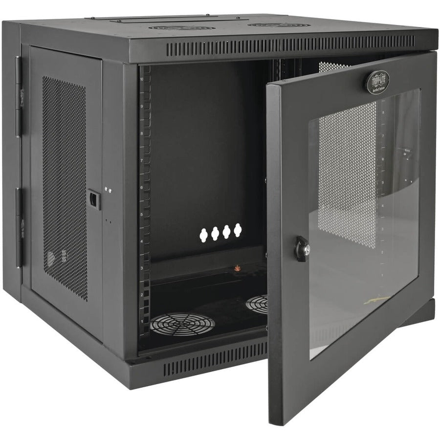 Tripp Lite by Eaton SmartRack 10U Low-Profile Switch-Depth Wall-Mount Small Rack Enclosure, Clear Acrylic Window, Hinged Back SRW10USG