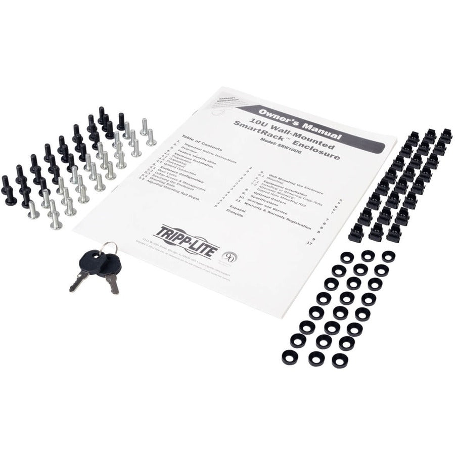 Tripp Lite by Eaton SmartRack 10U Low-Profile Switch-Depth Wall-Mount Small Rack Enclosure, Clear Acrylic Window, Hinged Back SRW10USG