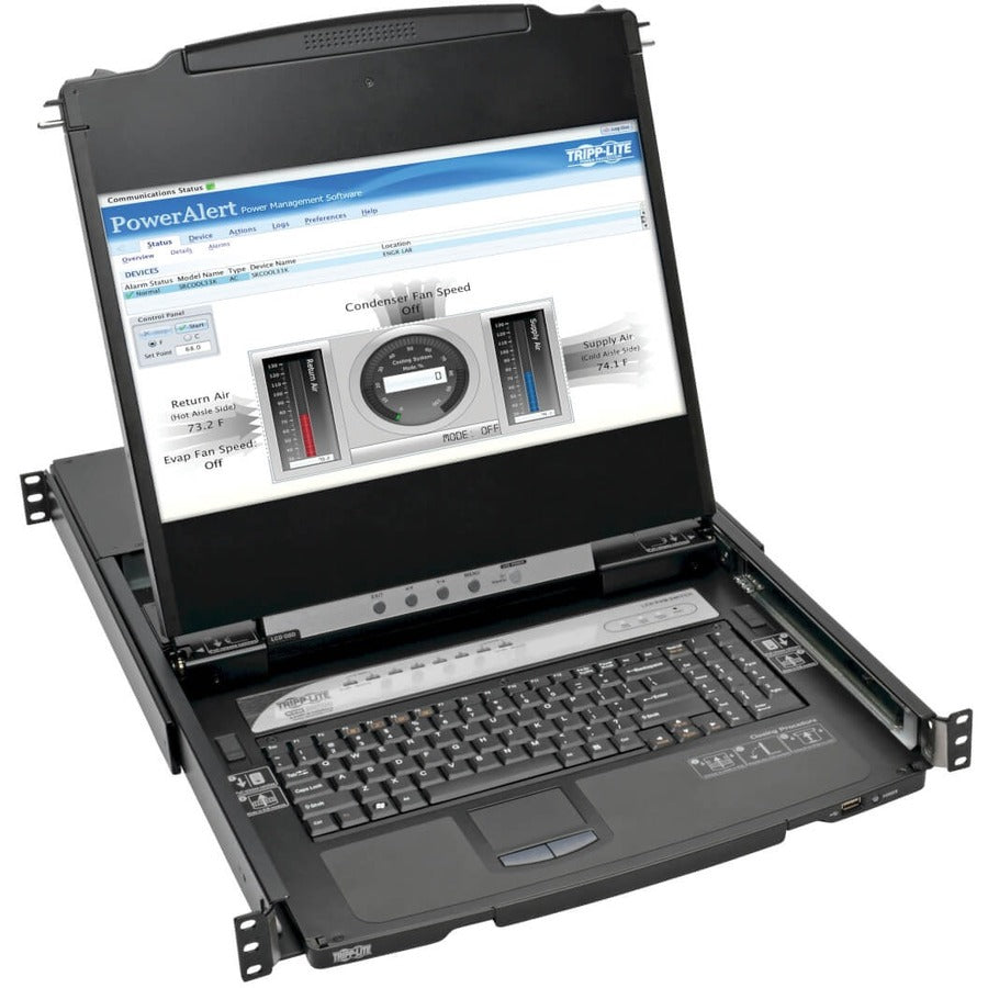 Tripp Lite by Eaton NetDirector 8-Port 1U Rack-Mount Console HDMI KVM Switch with 17 in. LCD and IP Remote Access, Dual Rail B030-008-17-IP