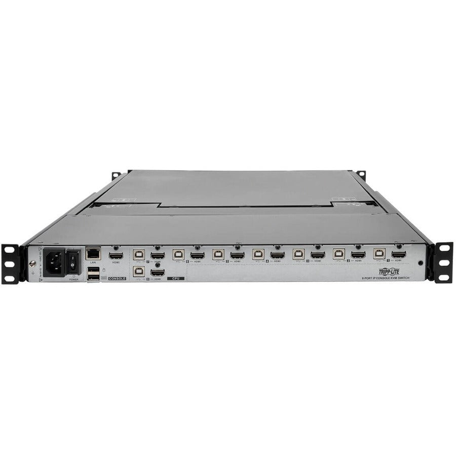 Tripp Lite by Eaton NetDirector 8-Port 1U Rack-Mount Console HDMI KVM Switch with 17 in. LCD and IP Remote Access, Dual Rail B030-008-17-IP