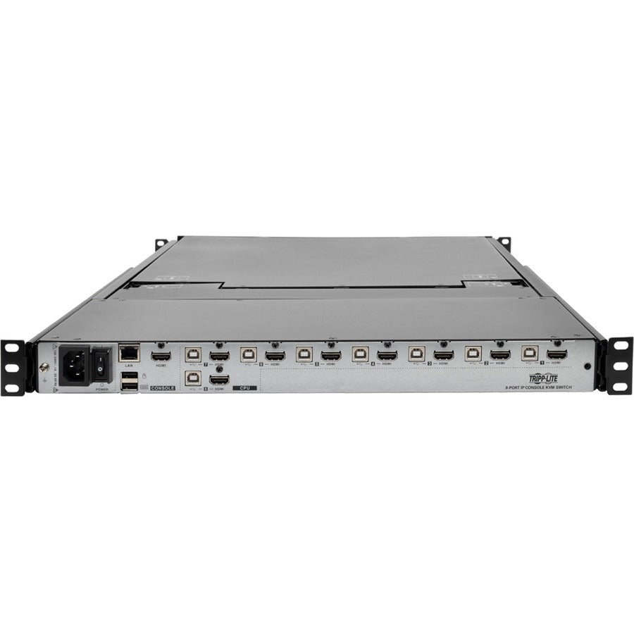 Tripp Lite by Eaton NetDirector 8-Port 1U Rack-Mount Console HDMI KVM Switch with 17 in. LCD and IP Remote Access, Dual Rail B030-008-17-IP