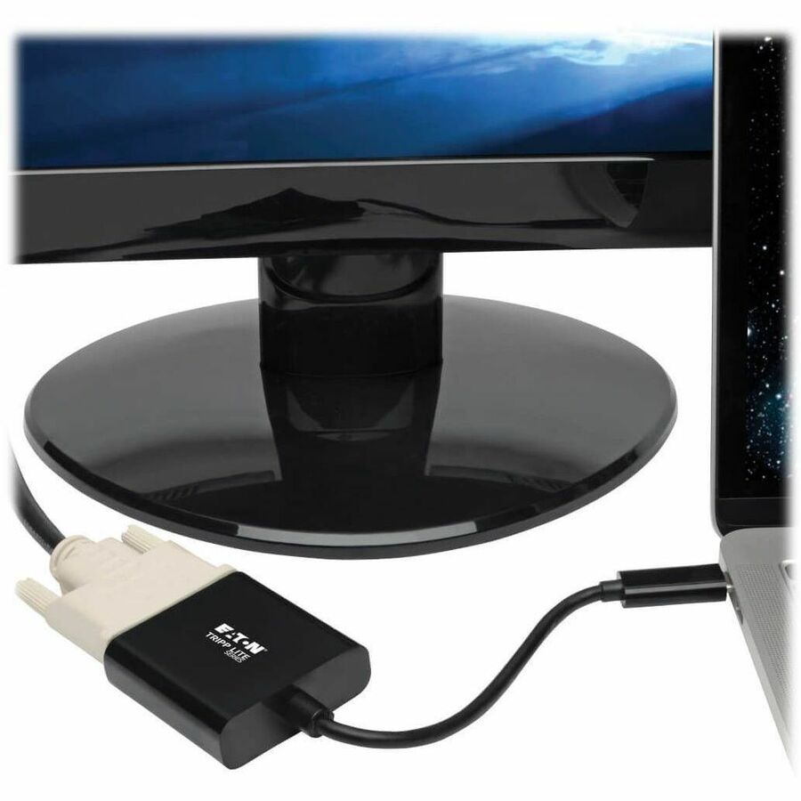 Tripp Lite by Eaton USB C to DVI Adapter Converter, USB 3.1, Thunderbolt 3, 1080p - M/F, Black, USB Type C, USB-C, USB Type-C U444-06N-DVIBAM