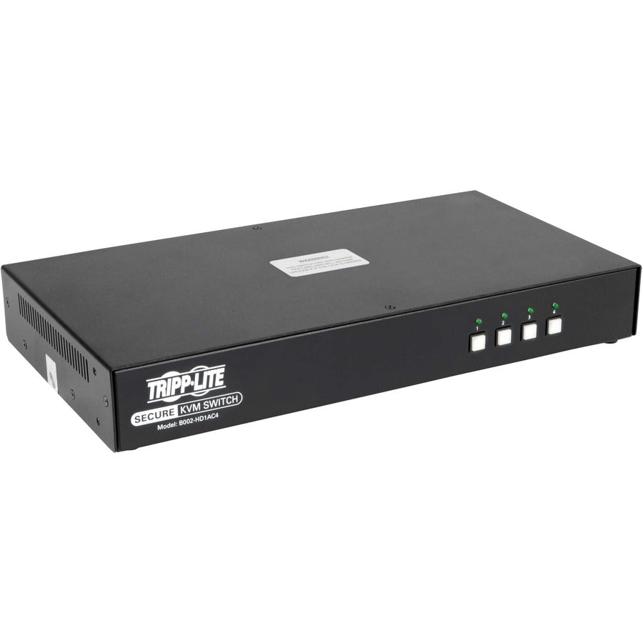 Tripp Lite by Eaton Secure KVM Switch, 4-Port, HDMI to DisplayPort, 4K, NIAP PP3.0 Certified, Audio, CAC, Single Monitor, TAA B002-HD1AC4