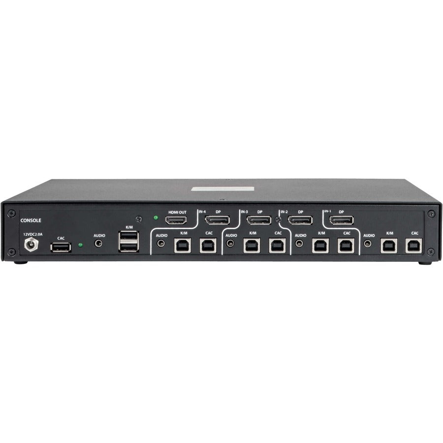 Tripp Lite by Eaton Secure KVM Switch, 4-Port, HDMI to DisplayPort, 4K, NIAP PP3.0 Certified, Audio, CAC, Single Monitor, TAA B002-HD1AC4