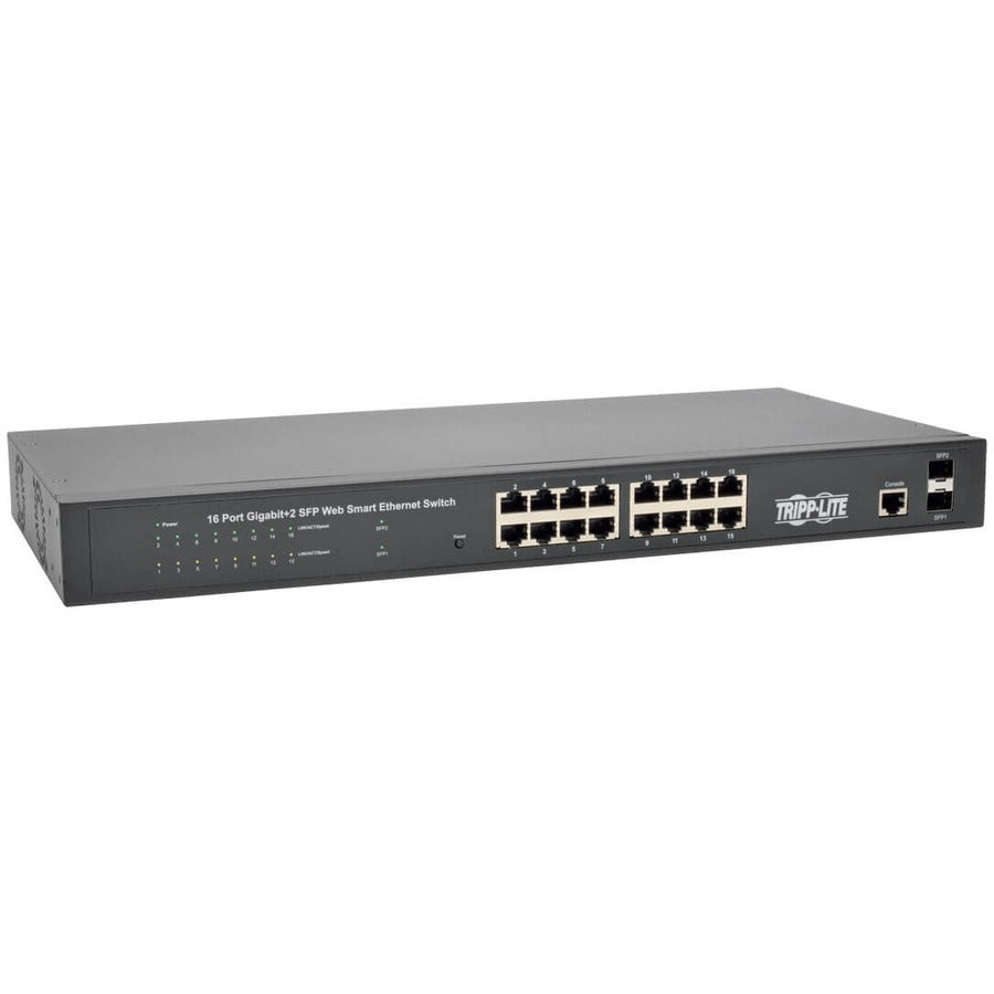 Tripp Lite by Eaton 16 10/100/1000Mbps Port Gigabit L2 Web-Smart Managed Switch, 2 Dedicated Gigabit SFP Slots, 36 Gbps, Web Interface NGS16C2