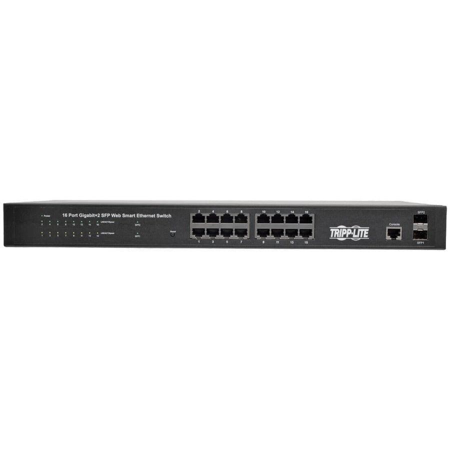 Tripp Lite by Eaton 16 10/100/1000Mbps Port Gigabit L2 Web-Smart Managed Switch, 2 Dedicated Gigabit SFP Slots, 36 Gbps, Web Interface NGS16C2
