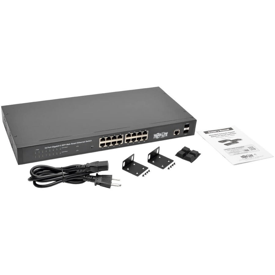 Tripp Lite by Eaton 16 10/100/1000Mbps Port Gigabit L2 Web-Smart Managed Switch, 2 Dedicated Gigabit SFP Slots, 36 Gbps, Web Interface NGS16C2