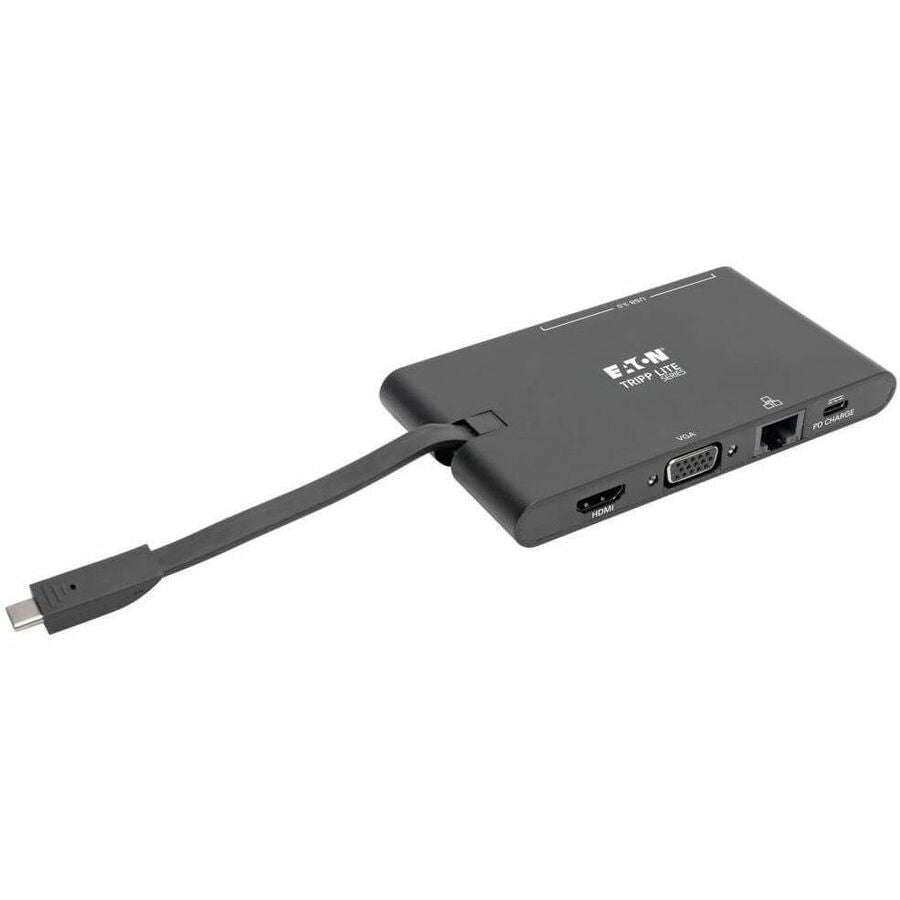 Tripp Lite by Eaton USB-C Dock - 4K HDMI, VGA, USB 3.x (5Gbps), USB-A/C Hub, Gigabit Ethernet, Memory Card Slots, 100W PD Charging U442-DOCK3-B