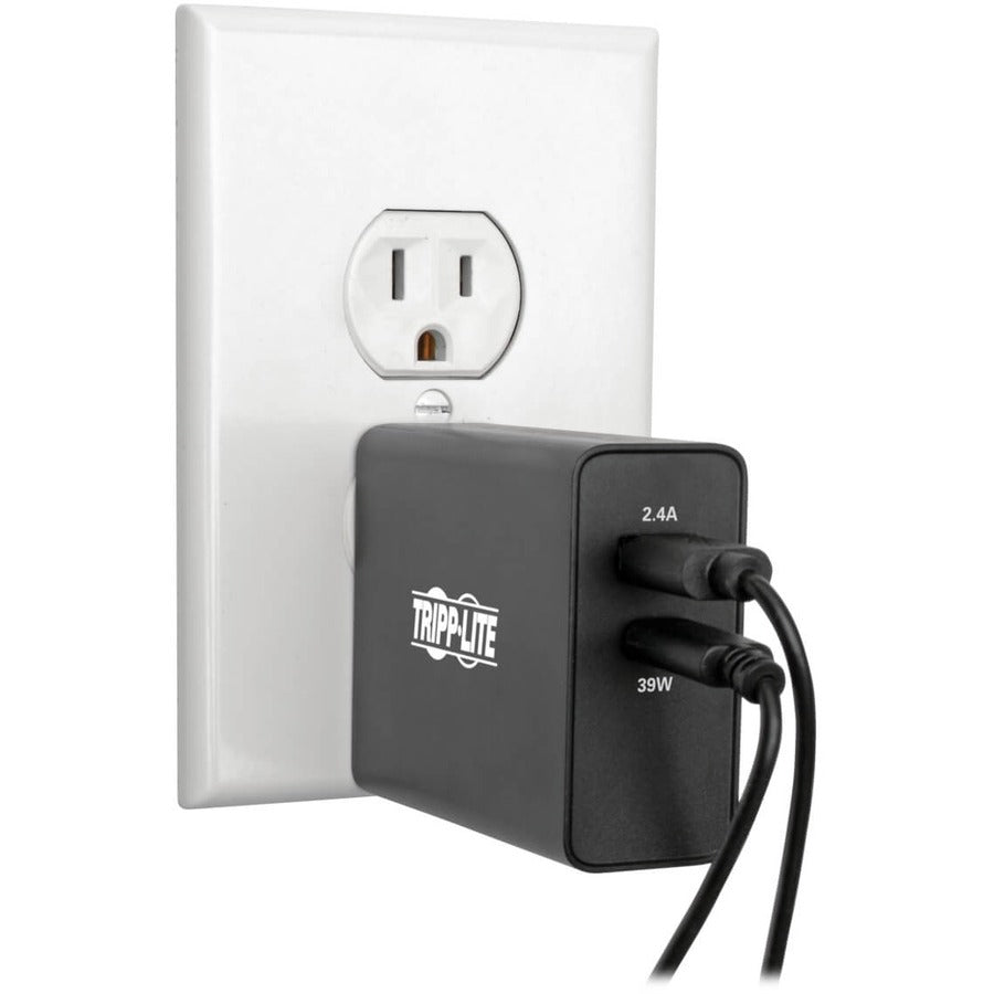 Tripp Lite by Eaton Dual-Port USB Wall Charger with PD Charging - USB-C (39W) & USB-A (5V 2.4A/12W) U280-W02-A1C1