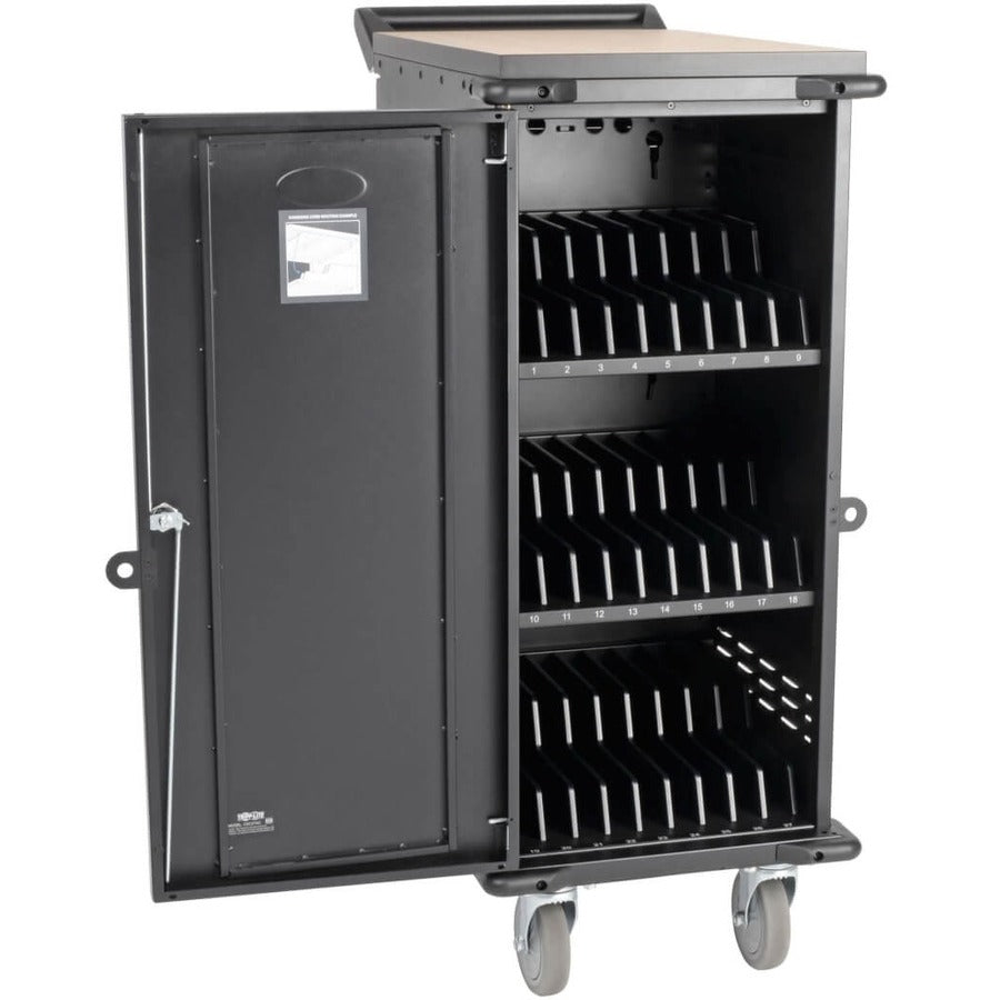Tripp Lite by Eaton 27-Device AC Charging Cart for Laptops and Chromebooks - 120V, NEMA 5-15P, 10 ft. (3.05 m) Cord, Black CSC27AC