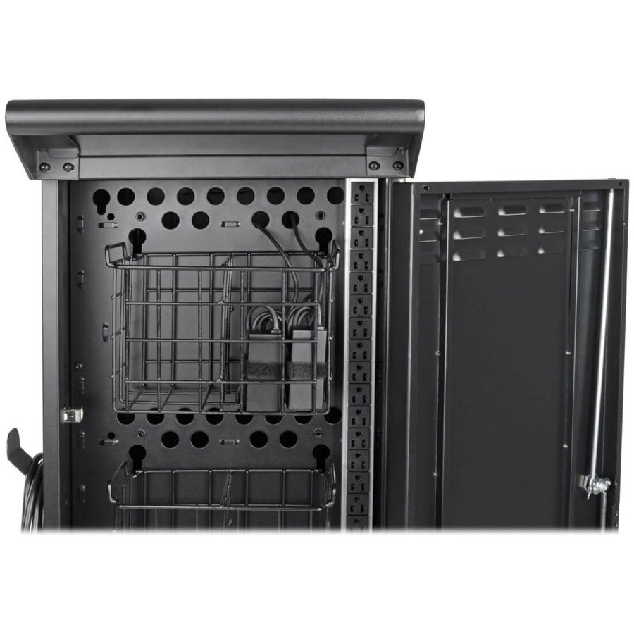 Tripp Lite by Eaton 27-Device AC Charging Cart for Laptops and Chromebooks - 120V, NEMA 5-15P, 10 ft. (3.05 m) Cord, Black CSC27AC