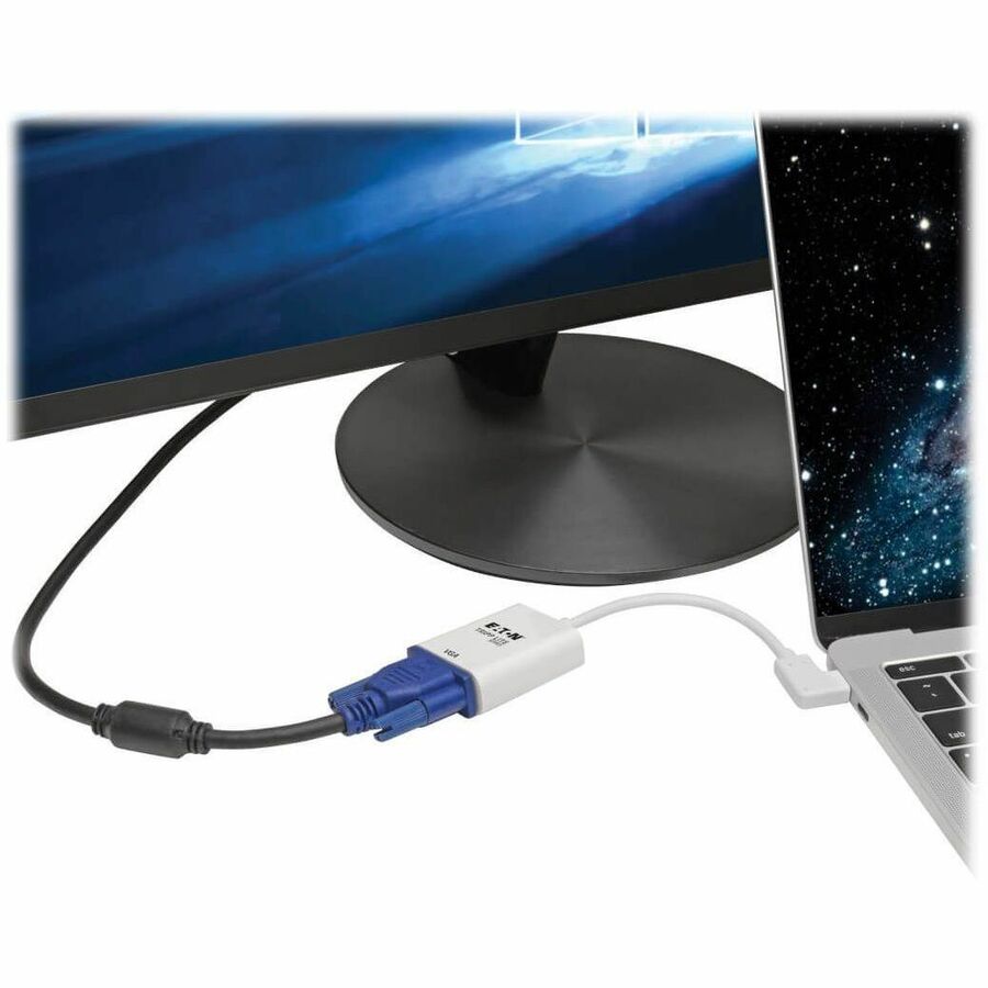Tripp Lite by Eaton USB-C to VGA Adapter with Alternate Mode - DP 1.2, Right-Angle USB-C U444-06N-VGA-RA
