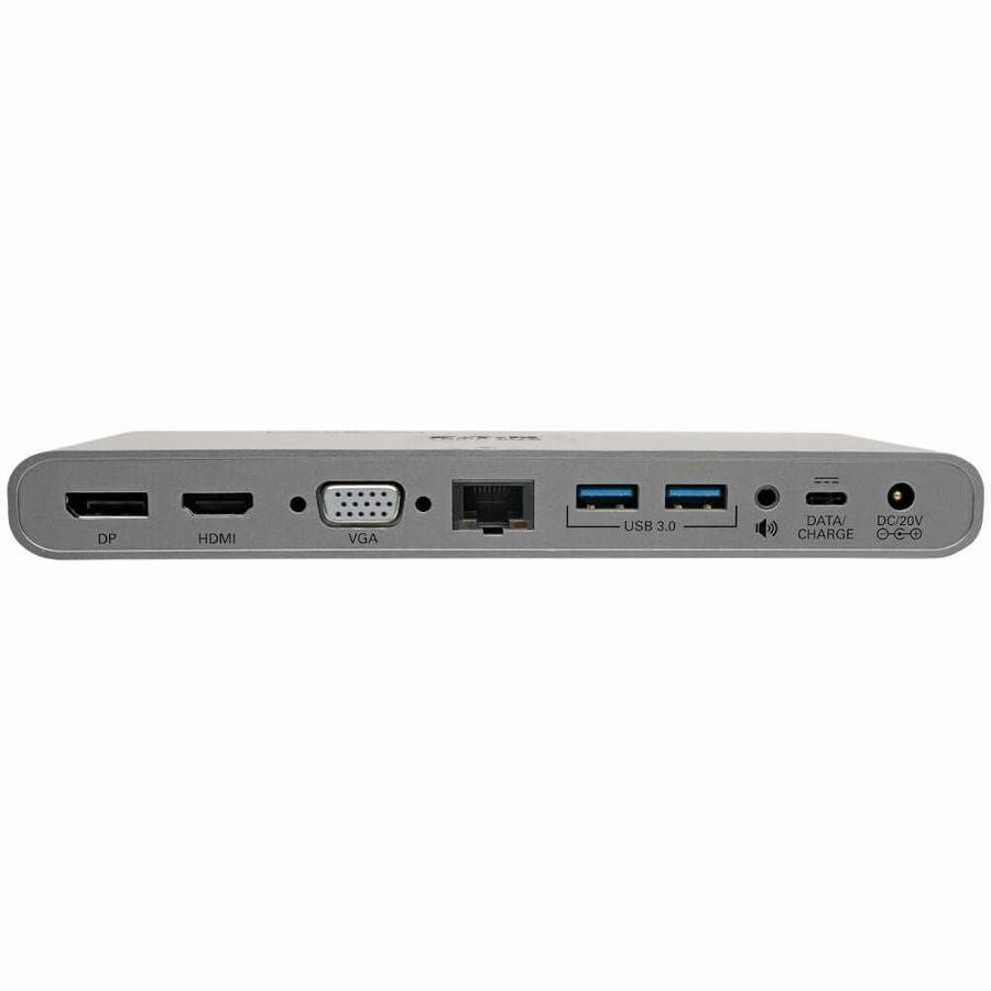 Tripp Lite by Eaton USB-C Dock, Triple Display - 4K HDMI/DisplayPort, VGA, USB 3.x (5Gbps), USB-A/C Hub Ports, GbE, 100W PD Charging - Thunderbolt 3, Silver U442-DOCK4-S