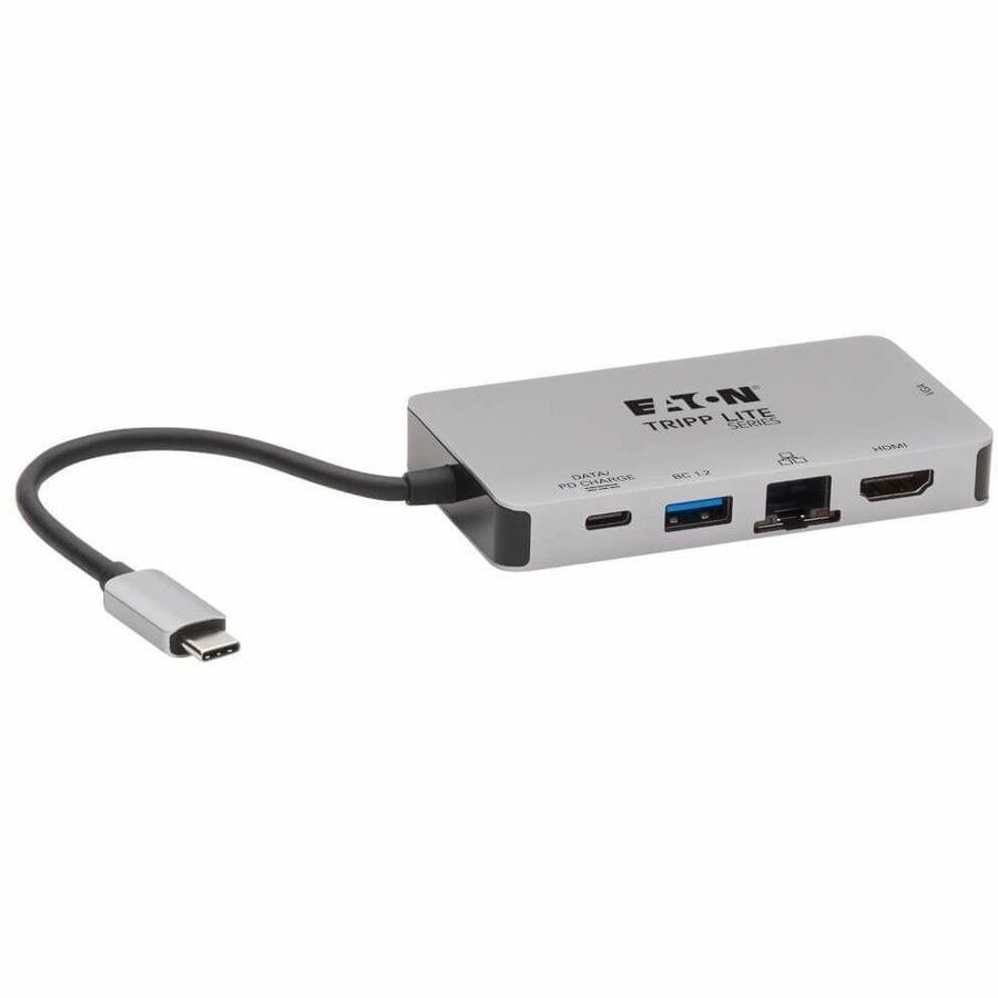 Tripp Lite by Eaton USB-C Dock, Dual Display - 4K HDMI, VGA, USB 3.x (5Gbps), USB-A/C Hub, GbE, 100W PD Charging U442-DOCK6-GY