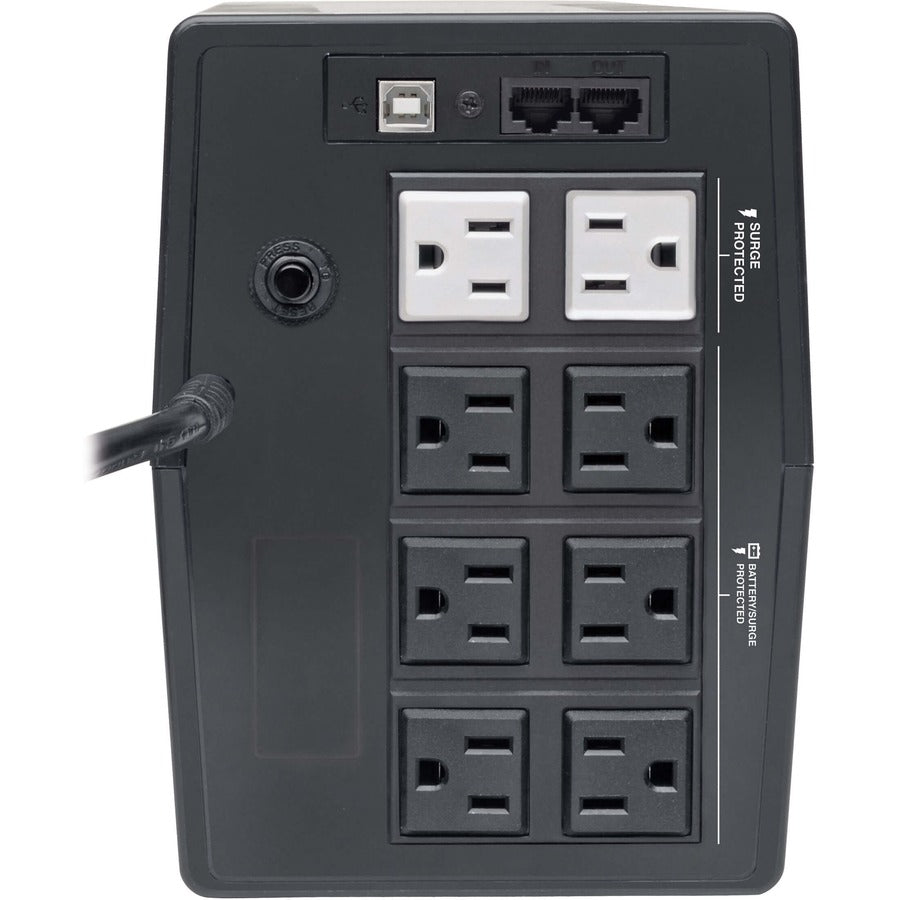 Tripp Lite by Eaton 800VA 475W Line-Interactive UPS - 8 NEMA 5-15R Outlets, AVR, 120V, 50/60 Hz, USB, LCD, Tower - Battery Backup OMNIVS800LCD
