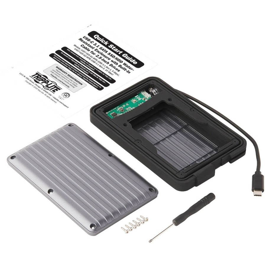 Tripp Lite by Eaton USB-C to SATA SSD/HDD Enclosure Adapter - USB 3.1 Gen 1 (5 Gbps), Thunderbolt 3, IP66 Rated, UASP U457-025-G1-WPG