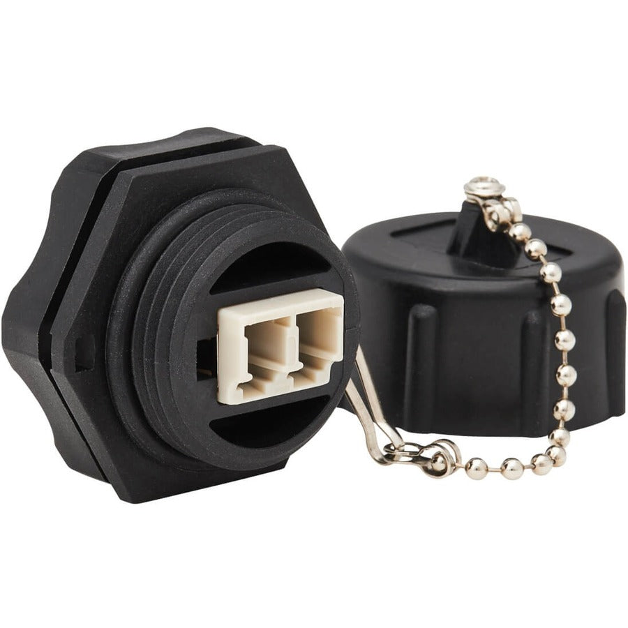 Tripp Lite by Eaton Rigid Industrial IP68 Duplex Multimode Fiber Coupler (LC/LC) with Dust Cap, 10G Ethernet N455-BC01-IND