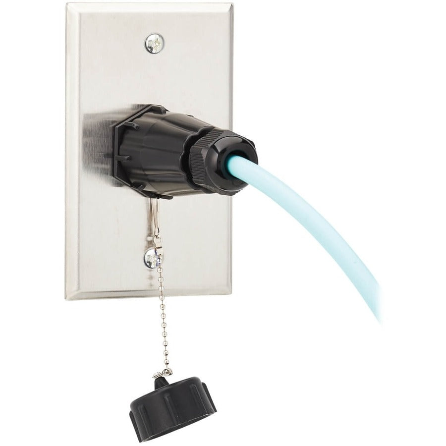 Tripp Lite by Eaton Rigid Industrial IP68 Duplex Multimode Fiber Coupler (LC/LC) with Dust Cap, 10G Ethernet N455-BC01-IND