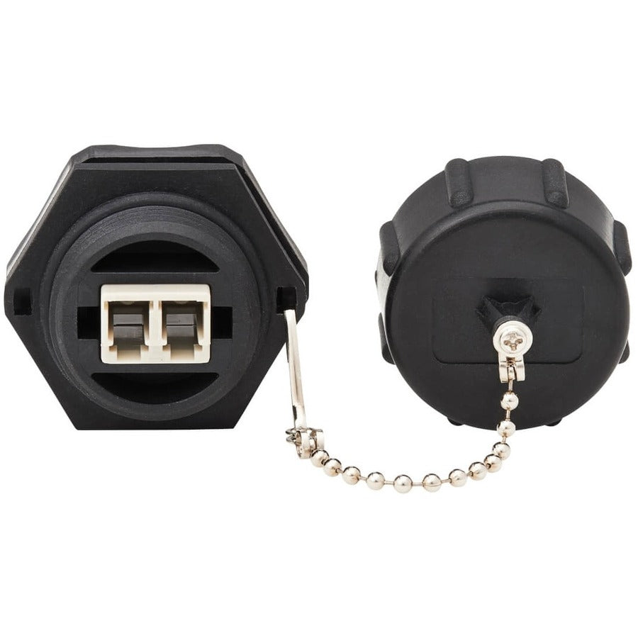 Tripp Lite by Eaton Rigid Industrial IP68 Duplex Multimode Fiber Coupler (LC/LC) with Dust Cap, 10G Ethernet N455-BC01-IND