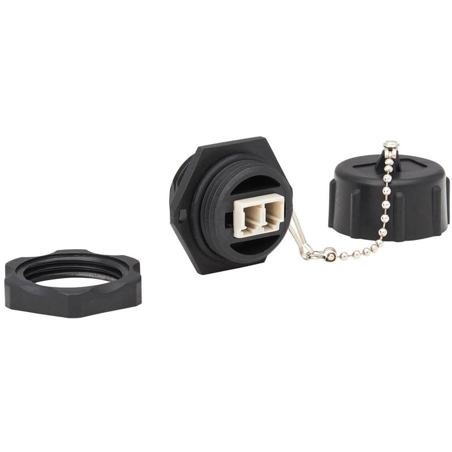 Tripp Lite by Eaton Rigid Industrial IP68 Duplex Multimode Fiber Coupler (LC/LC) with Dust Cap, 10G Ethernet N455-BC01-IND