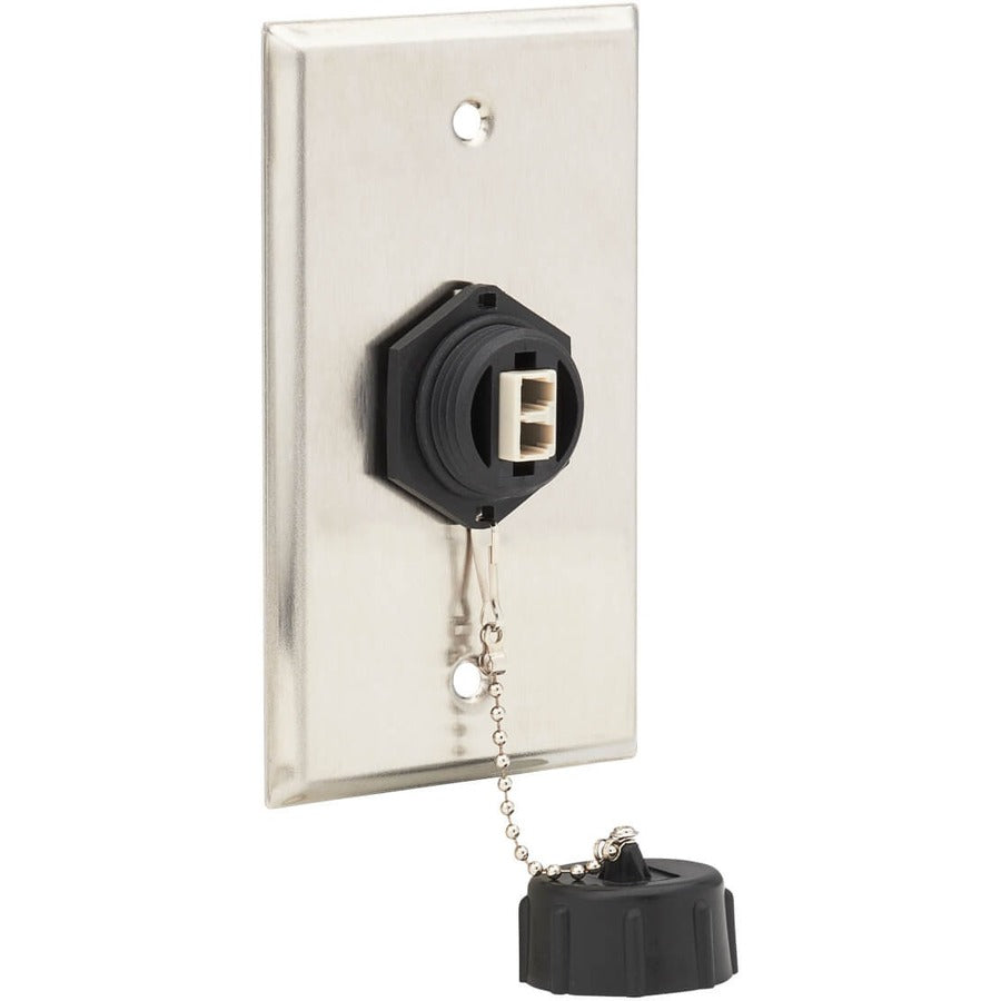 Tripp Lite by Eaton Rigid Industrial IP68 Duplex Multimode Fiber Coupler (LC/LC) with Dust Cap, 10G Ethernet N455-BC01-IND