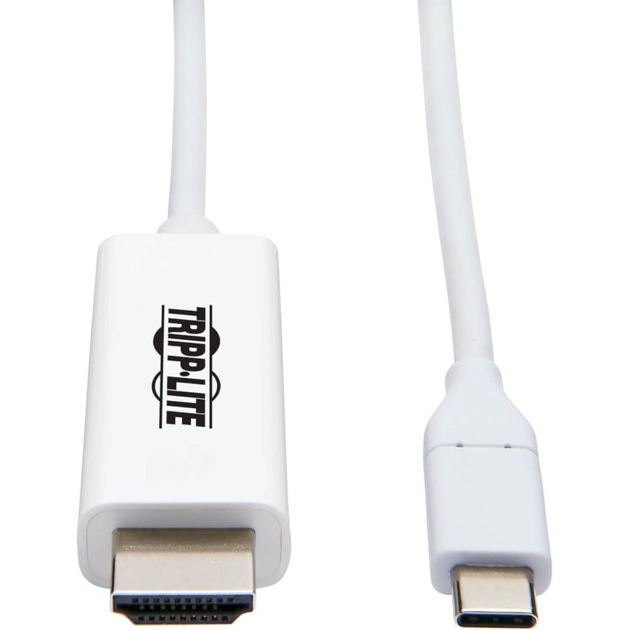 Tripp Lite by Eaton USB-C to HDMI Adapter Cable (M/M), 4K 60 Hz, 4:4:4, Thunderbolt 3 Compatible, White, 6 ft. (1.8 m) U444-006-H4K6WE