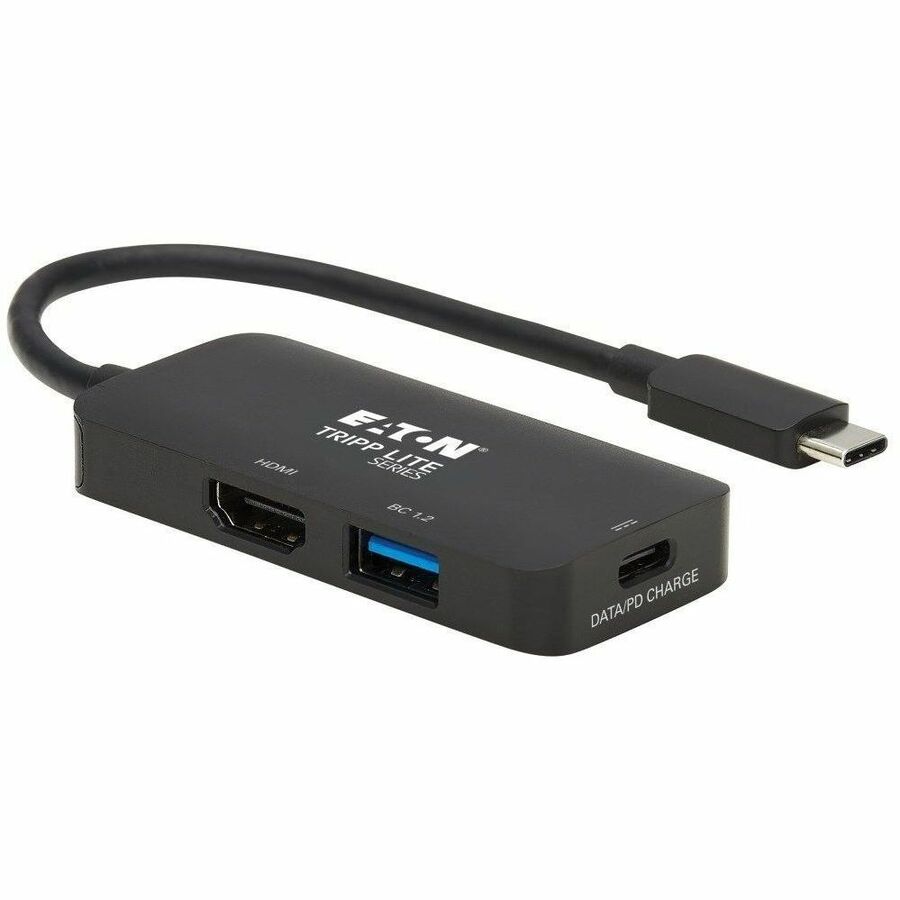 Tripp Lite by Eaton USB-C Multiport Adapter - HDMI 4K 60 Hz, 4:4:4, HDR, USB 3.x (5Gbps) Hub Ports, 100W PD Charging, Black U444-06N-H4UBC2