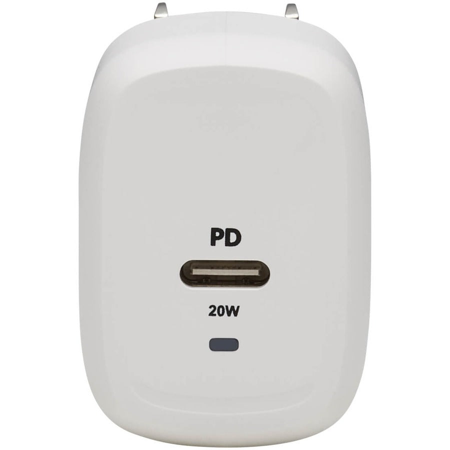 Tripp Lite by Eaton Compact 1-Port USB-C Wall Charger - GaN Technology, 20W PD3.0 Charging, White U280-W01-20C1-G