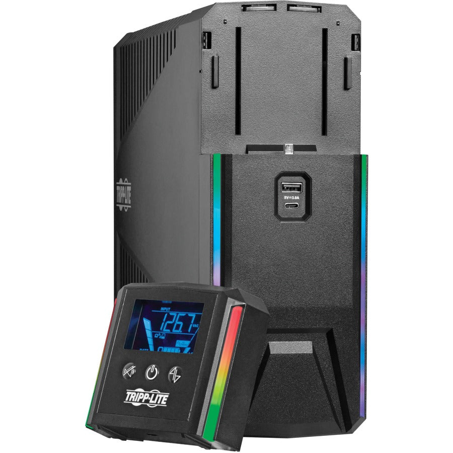 Tripp Lite by Eaton 1200VA 720W 120V Pure Sine Wave Gaming UPS Battery Backup - LCD, AVR, RGB LEDs, USB Charging, Power Saving SMART1200PSGLCD