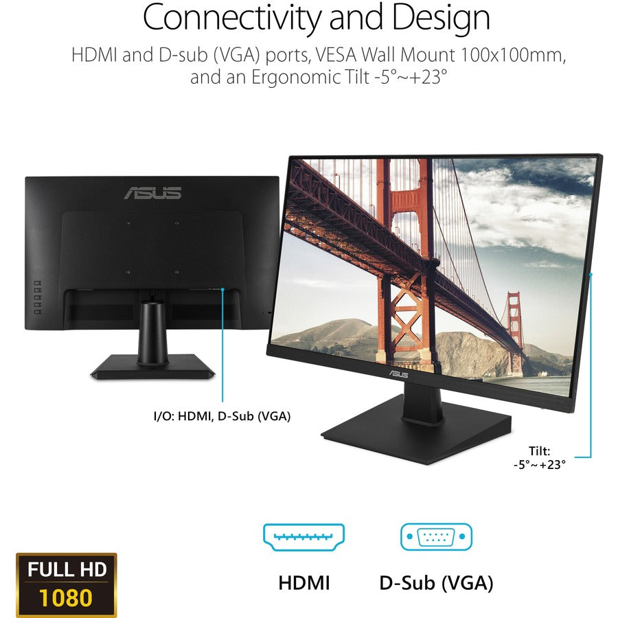 Asus VA27EHE 27" Class Full HD Gaming LCD Monitor - 16:9 - Black VA27EHE