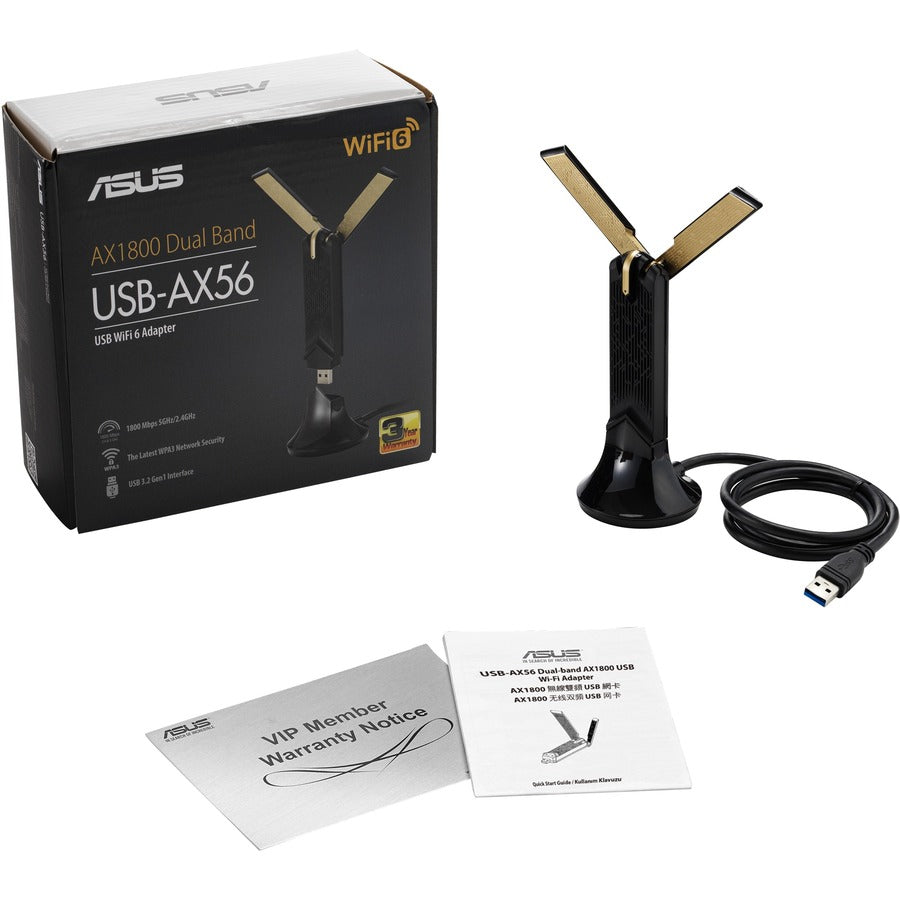 Asus USB-AX56 IEEE 802.11ax Dual Band Wi-Fi Adapter for Computer/Notebook USB-AX56