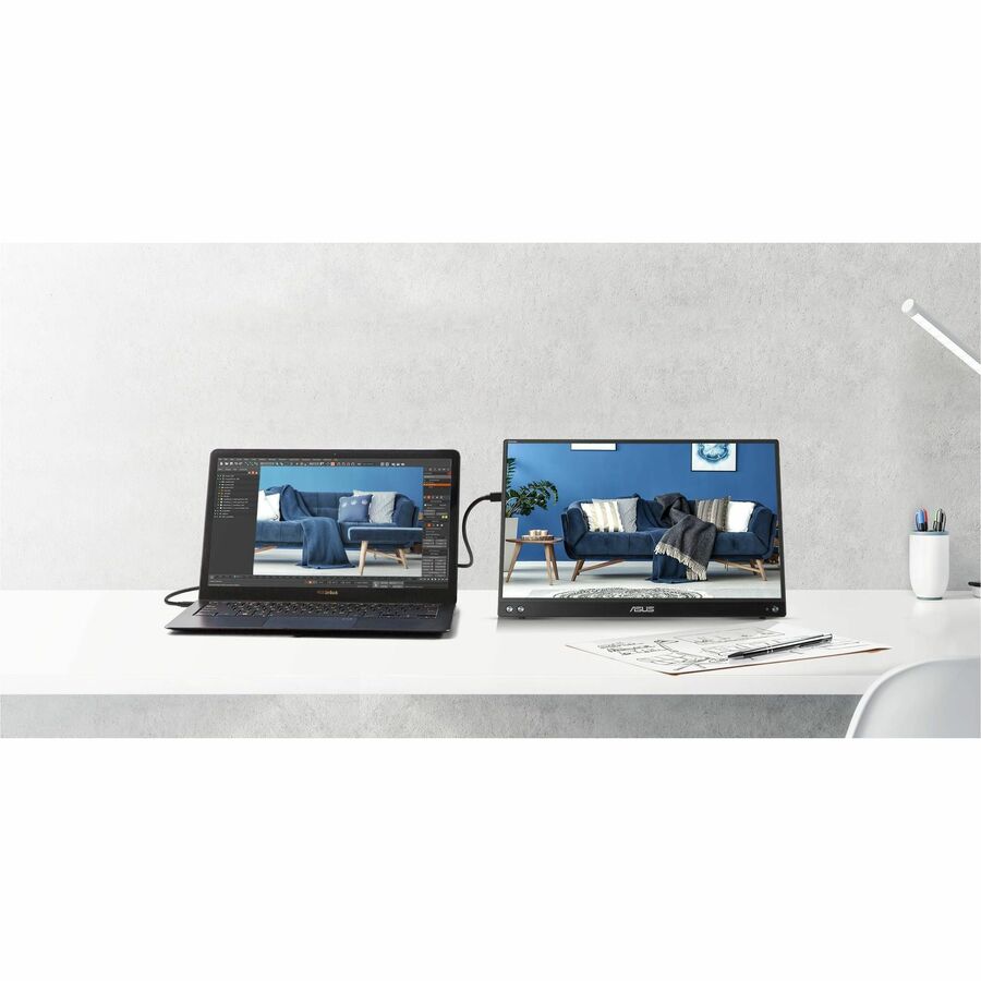 Asus ZenScreen MB16AHV 16" Class Full HD LED Monitor - 16:9 - Black MB16AHV