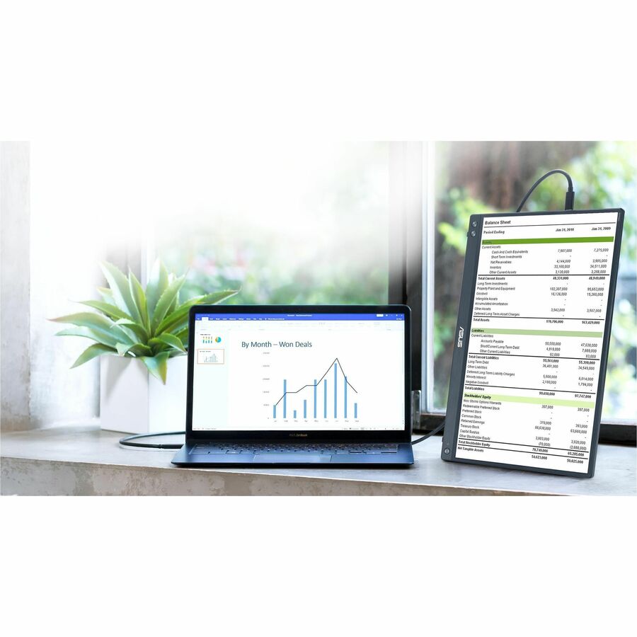 Asus ZenScreen MB16AHV 16" Class Full HD LED Monitor - 16:9 - Black MB16AHV