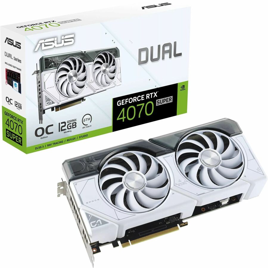 Asus NVIDIA GeForce RTX 4070 SUPER Graphic Card - 12 GB GDDR6X DUAL-RTX4070S-O12G-WHITE