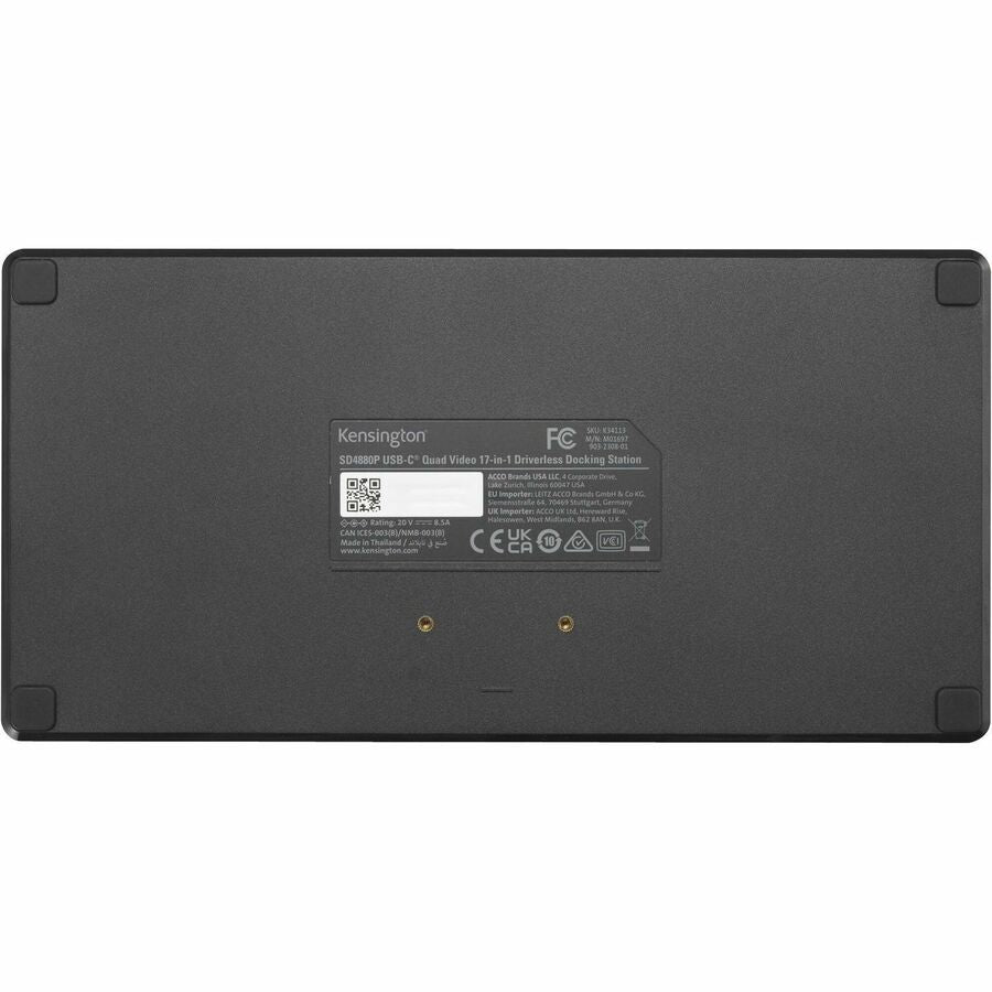 Kensington SD4880P USB-C 10Gbps Quad Video 17-in-1 Driverless Dock K34113NA