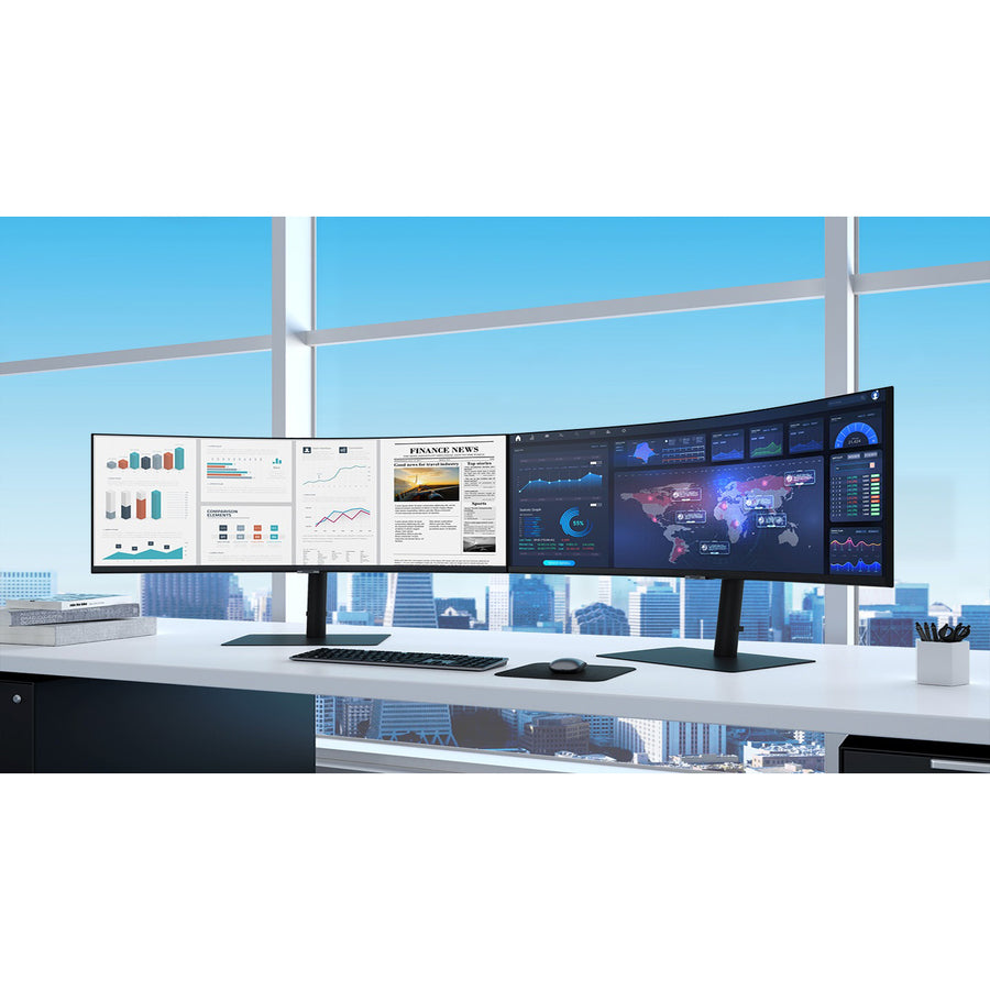 Samsung ViewFinity S6 S34A654UBN 34" Class UW-QHD Curved Screen LCD Monitor - 21:9 - Black LS34A654UBNXGO