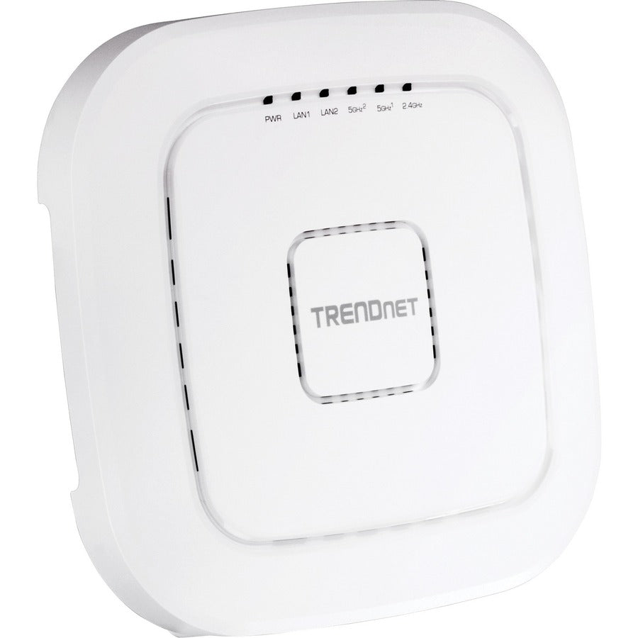 TRENDnet AC2200 Tri-Band PoE+ Indoor Wireless Access Point, 867Mbps WiFi AC + 400Mbps WiFi N Bands, Wave 2 MUMIMO, Client bridge, WDS, AP, WDS Bridge, WDS Station, Repeater Modes, White, TEW-826DAP TEW-826DAP