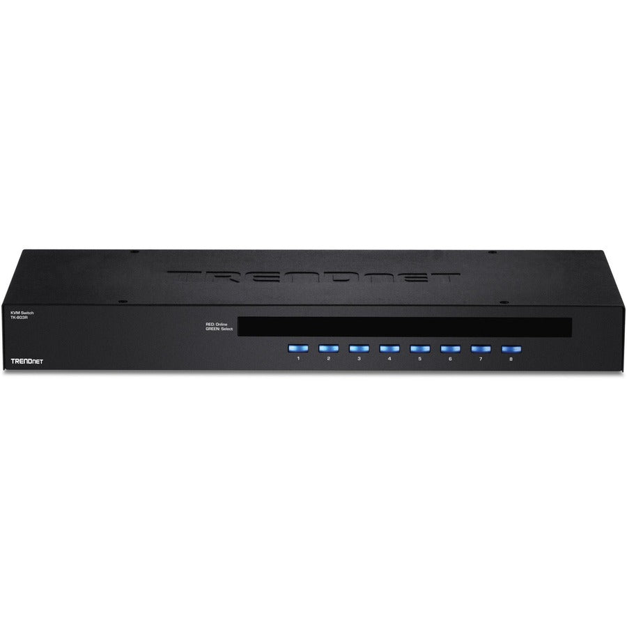 TRENDnet 8-Port USB/PS2 Rack Mount KVM Switch, TK-803R, VGA & USB Connection, Supports USB & PS/2 Connections, Device Monitoring, Auto Scan, Audible Feedback, Control up to 8 Computers/Servers TK-803R