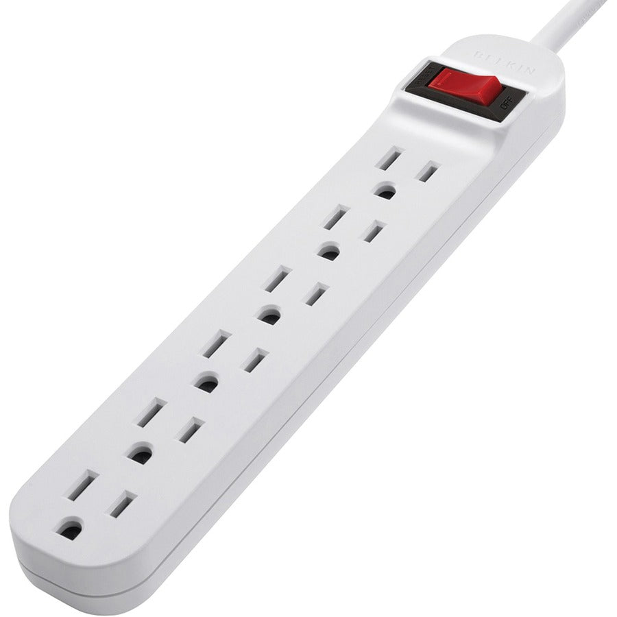 Belkin 6 Outlet Power Strip - 5 foot cord - White F9P609-05R-DP